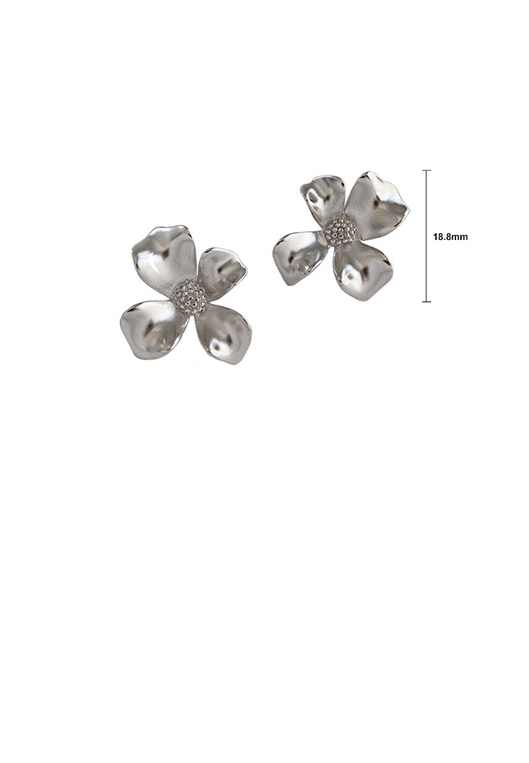 925 Sterling Silver Fashion Elegant Flower Stud Earrings