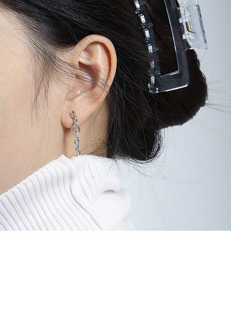 925 Sterling Silver Simple Temperament Irregular Hollow Geometric Earrings