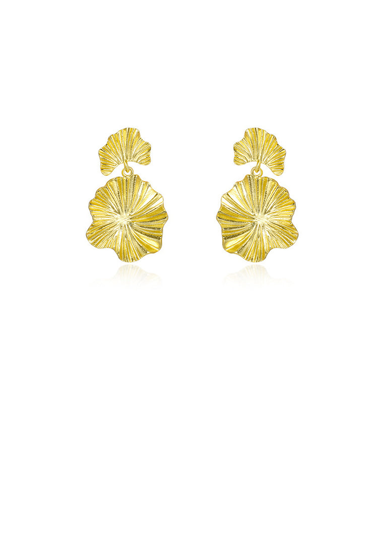 925 Sterling Silver Plated Gold Fashion Personalized Flower Earrings