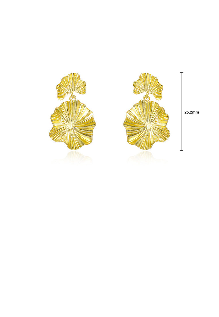 925 Sterling Silver Plated Gold Fashion Personalized Flower Earrings