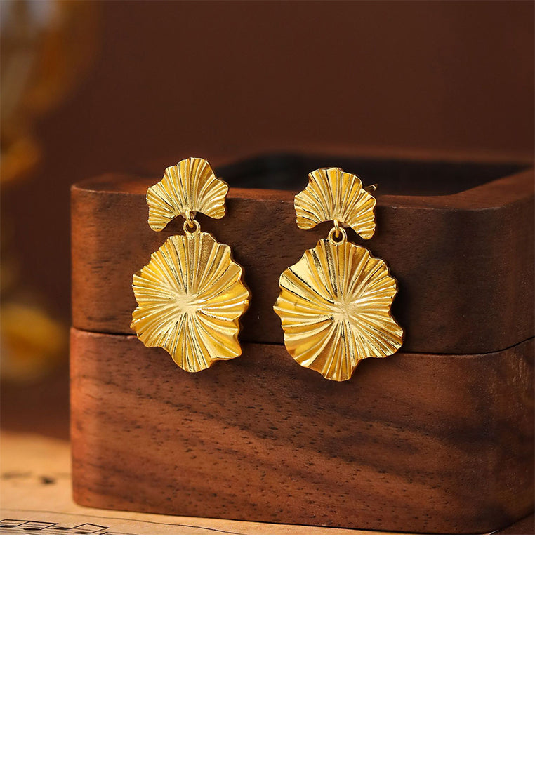925 Sterling Silver Plated Gold Fashion Personalized Flower Earrings