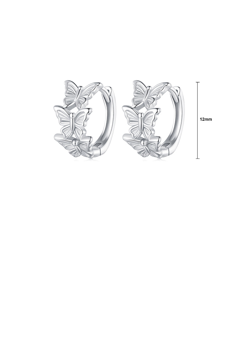 925 Sterling Silver Simple Fashion Butterfly Geometric Earrings