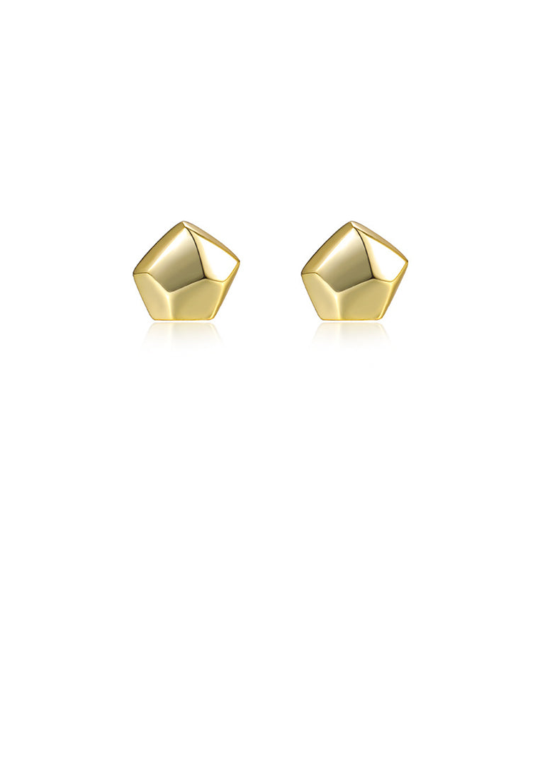 925 Sterling Silver Plated Gold Simple Personality Irregular Geometric Stud Earrings