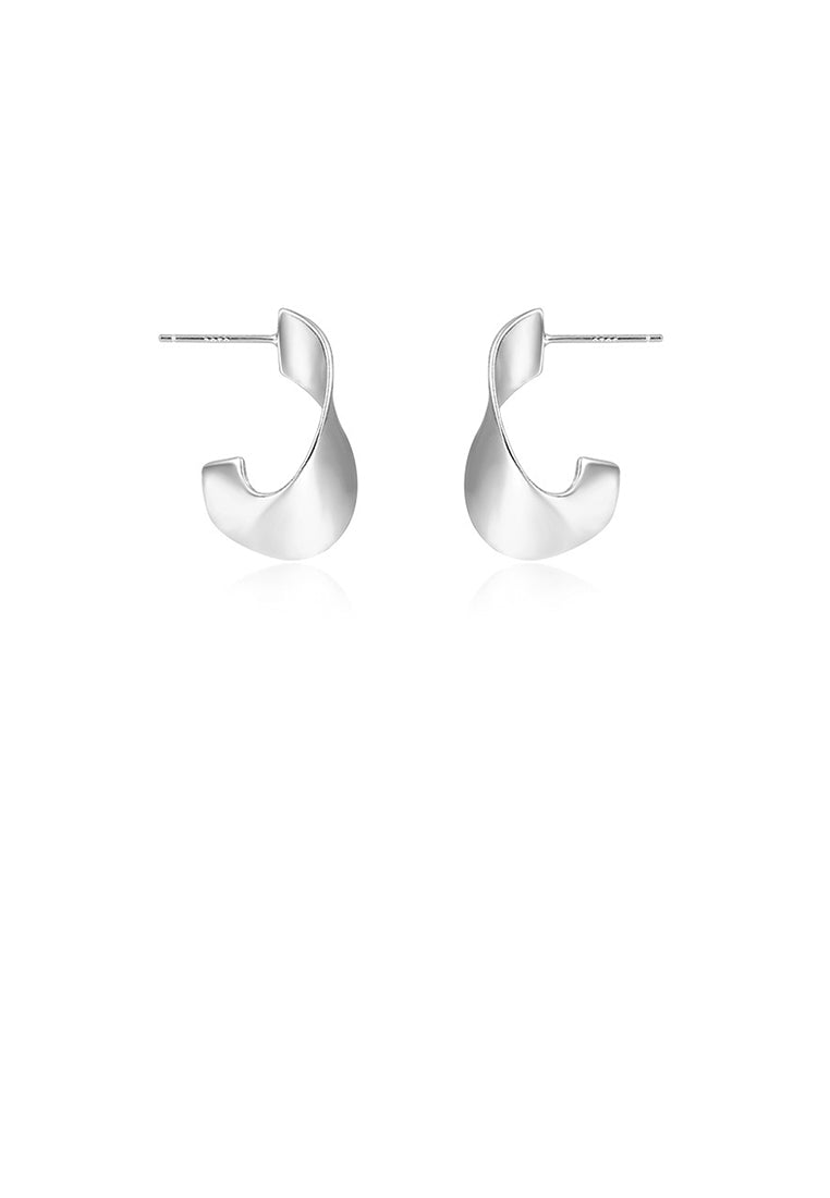 925 Sterling Silver Simple Personality Twisted Irregular Geometric Stud Earrings