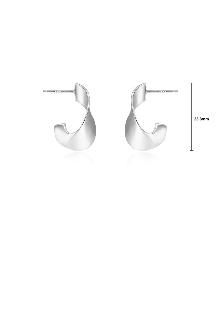 925 Sterling Silver Simple Personality Twisted Irregular Geometric Stud Earrings