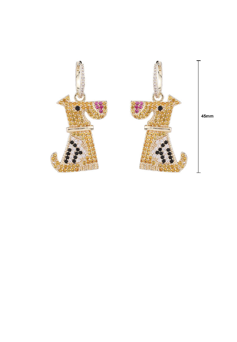 Brilliant Lovely Plated Gold Poppy Earrings with Yellow Cubic Zirconia - Luxurious Look