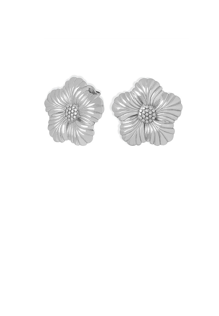 Fashion and Sweet 316L Stainless Steel Flower Stud Earrings