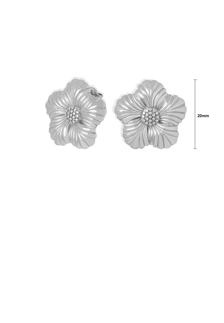 Fashion and Sweet 316L Stainless Steel Flower Stud Earrings