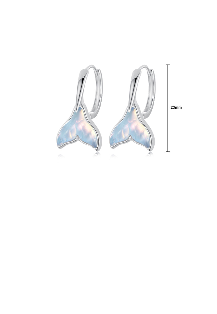 925 Sterling Silver Fashion and Creative Mermaid Tail Earrings