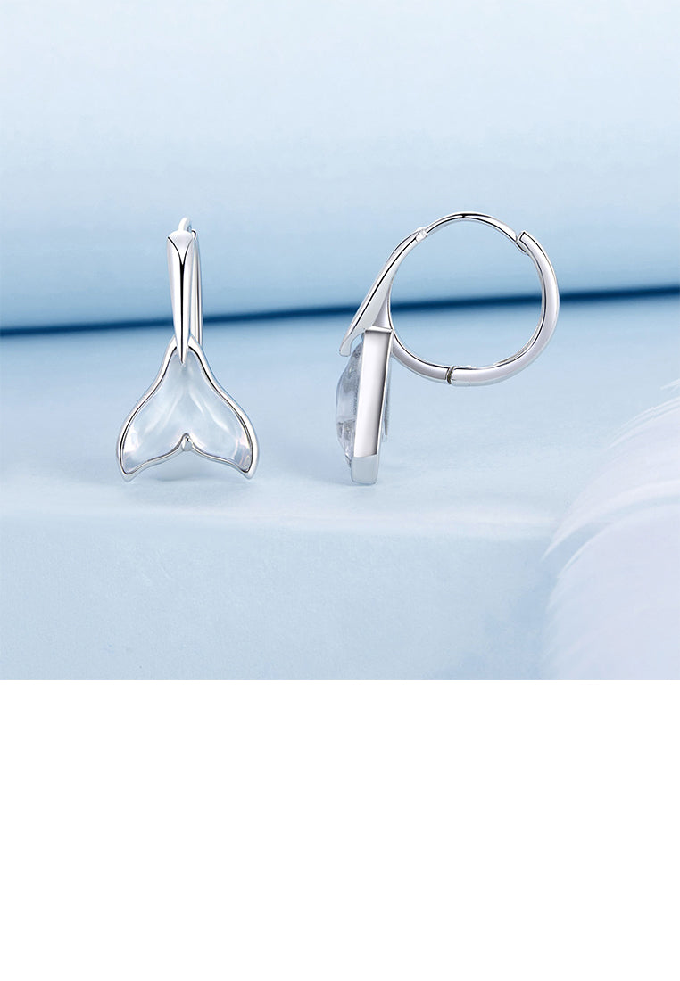 925 Sterling Silver Fashion and Creative Mermaid Tail Earrings