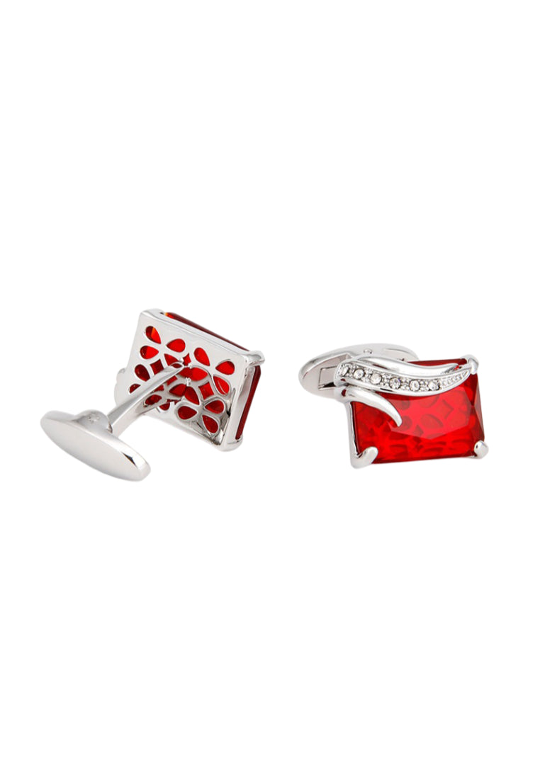 Men's Cufflinks High Quality Light Luxury Red Black Crystal Square Shirt Sleeve Nail