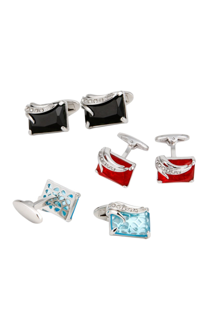 Men's Cufflinks High Quality Light Luxury Red Black Crystal Square Shirt Sleeve Nail