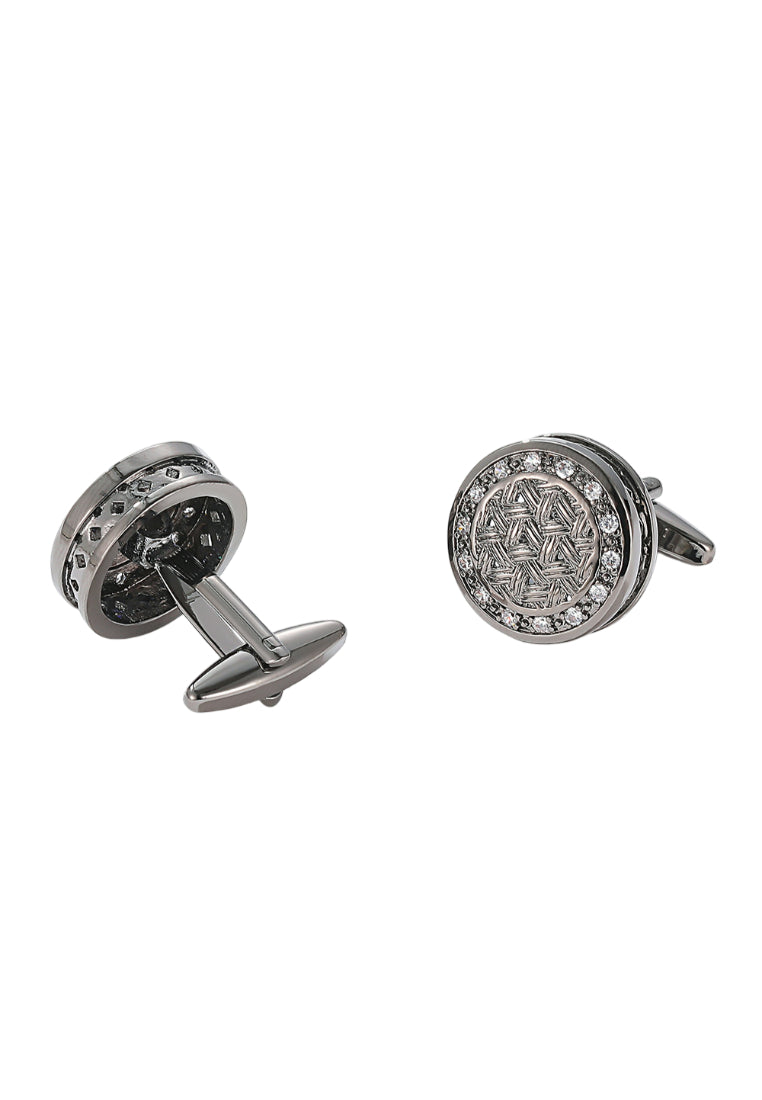Men's Cufflinks High Quality Light Luxury Rhinestone Gray Round Shirt Sleeve Nails