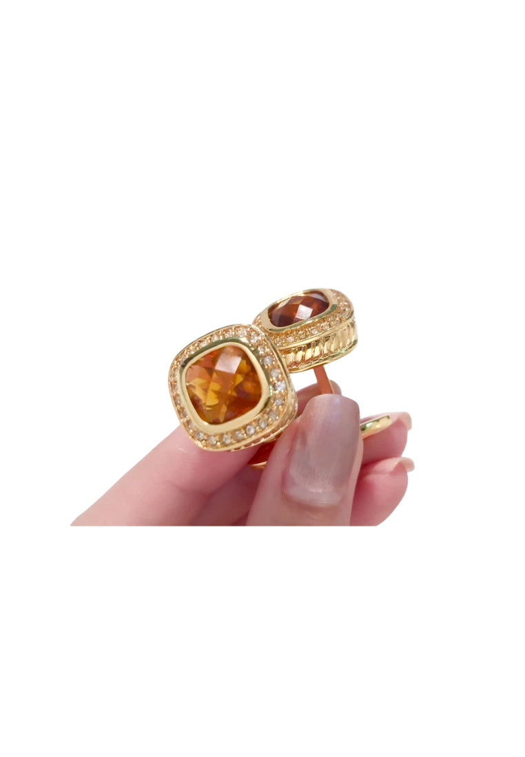 Men's Cufflinks, Light Luxury, Zircon Rhinestone Square Gold Shirt Cuff Nail Accessories