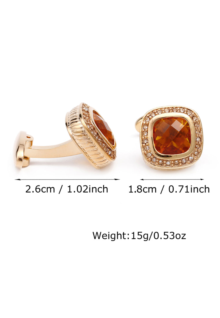Men's Cufflinks, Light Luxury, Zircon Rhinestone Square Gold Shirt Cuff Nail Accessories