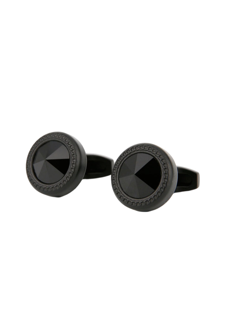 Men's Cufflinks High Quality Creative Simple Cool Sand Black Round Shirt Accessories