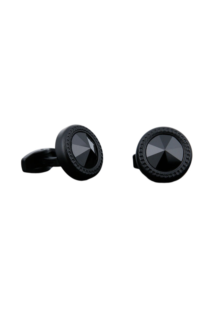 Men's Cufflinks High Quality Creative Simple Cool Sand Black Round Shirt Accessories