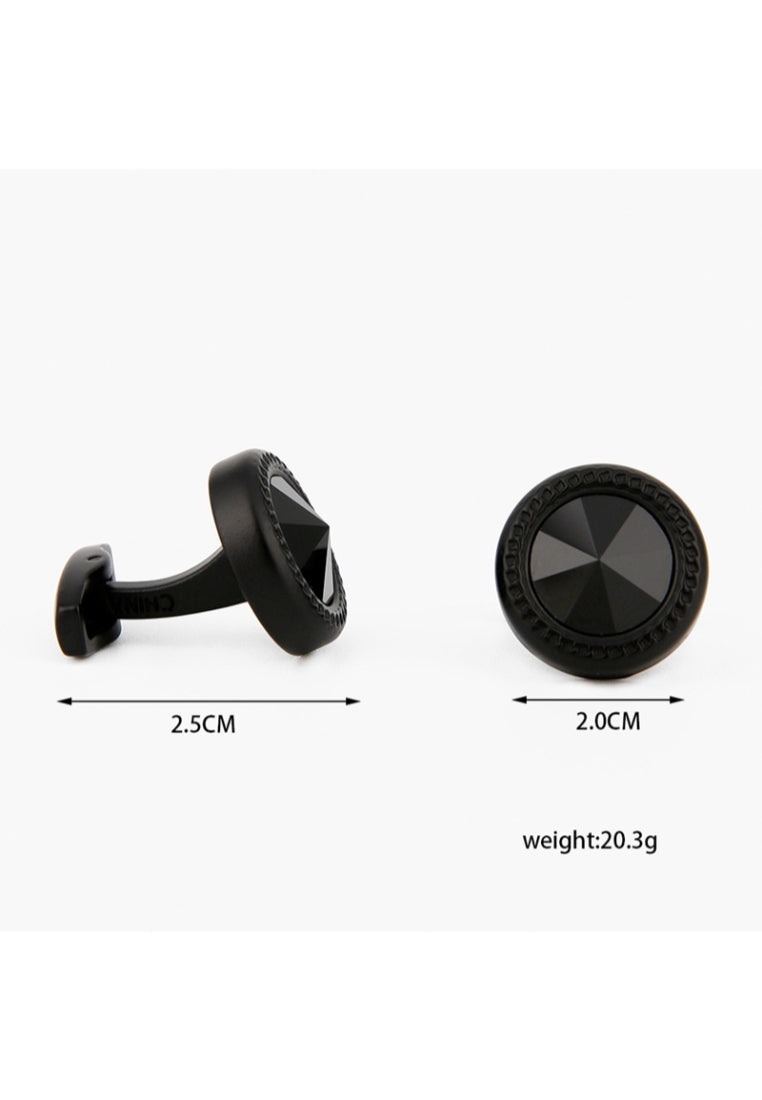 Men's Cufflinks High Quality Creative Simple Cool Sand Black Round Shirt Accessories