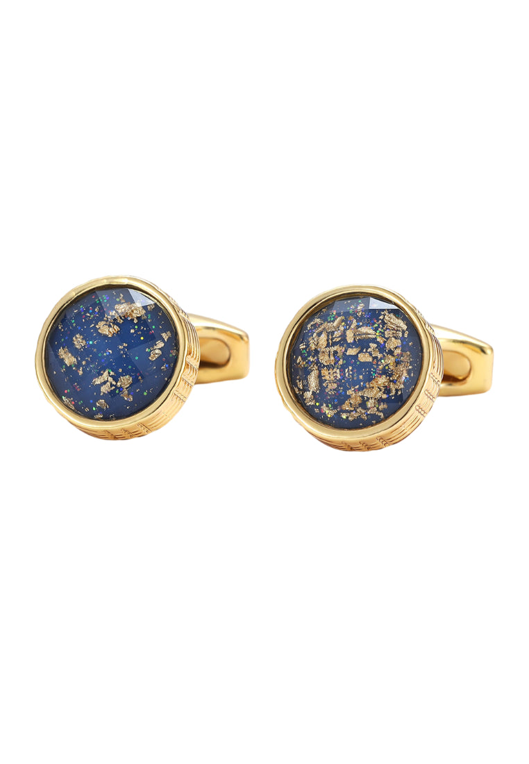 Men's Cufflinks Round Gold Colorful Shirt Cuff Nail Button