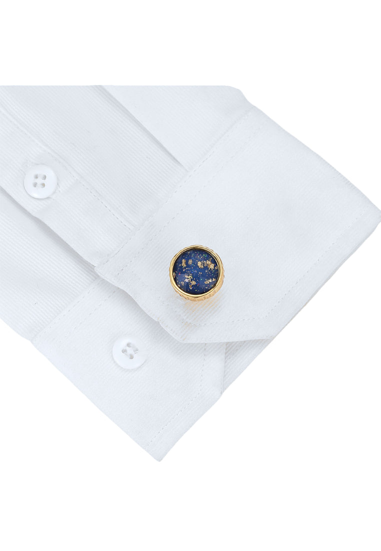 Men's Cufflinks Round Gold Colorful Shirt Cuff Nail Button