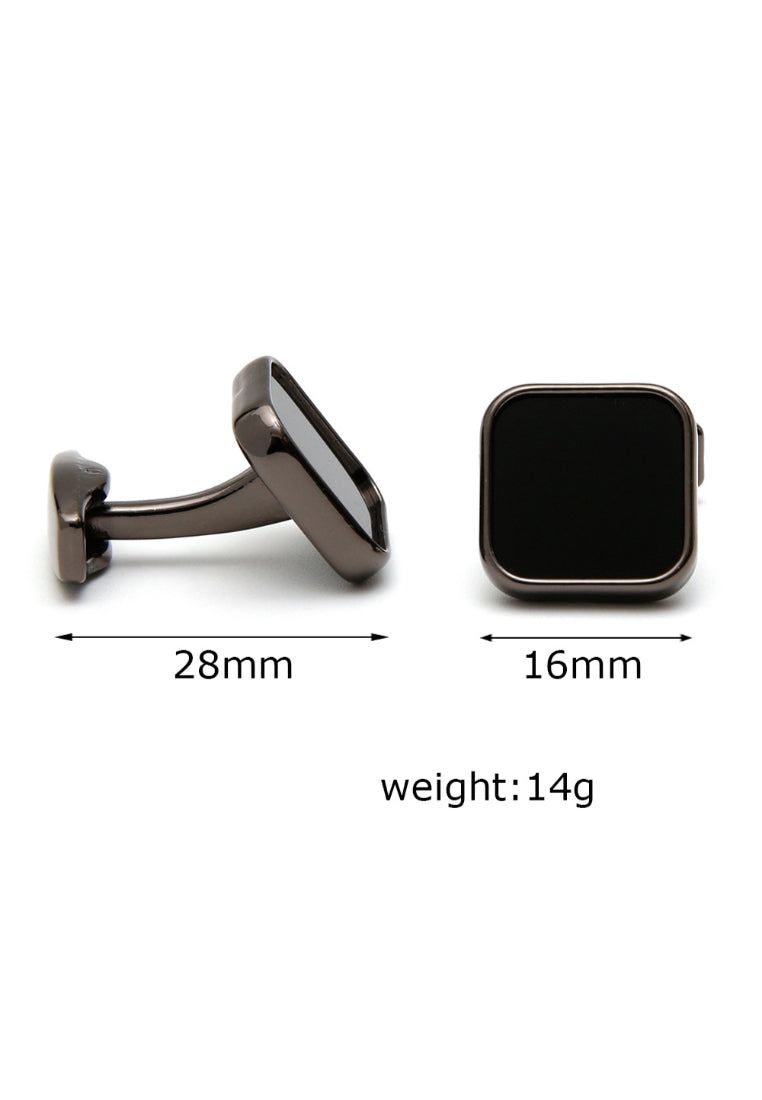 Men's Cufflinks High Quality Cool Black Square Oil Drop Shirt Sleeve Nails