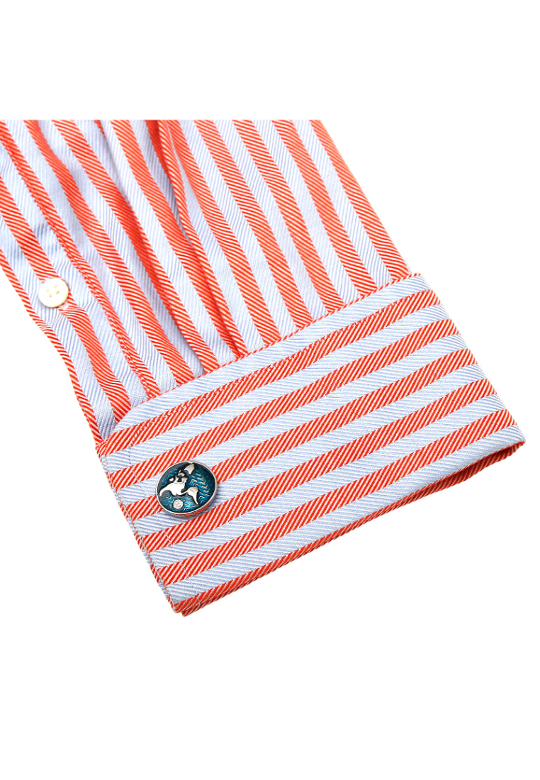 Cufflinks Simple Personality Creative World Map Shape Silver Men's Elegant Jewelry