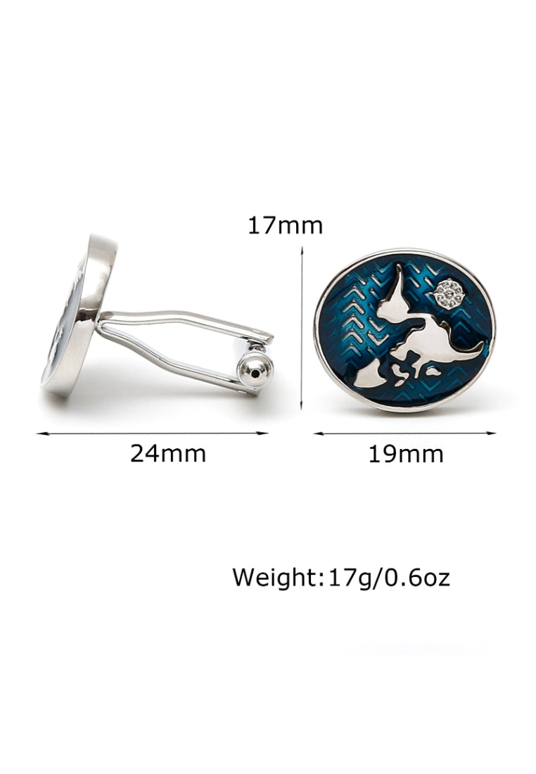 Cufflinks Simple Personality Creative World Map Shape Silver Men's Elegant Jewelry