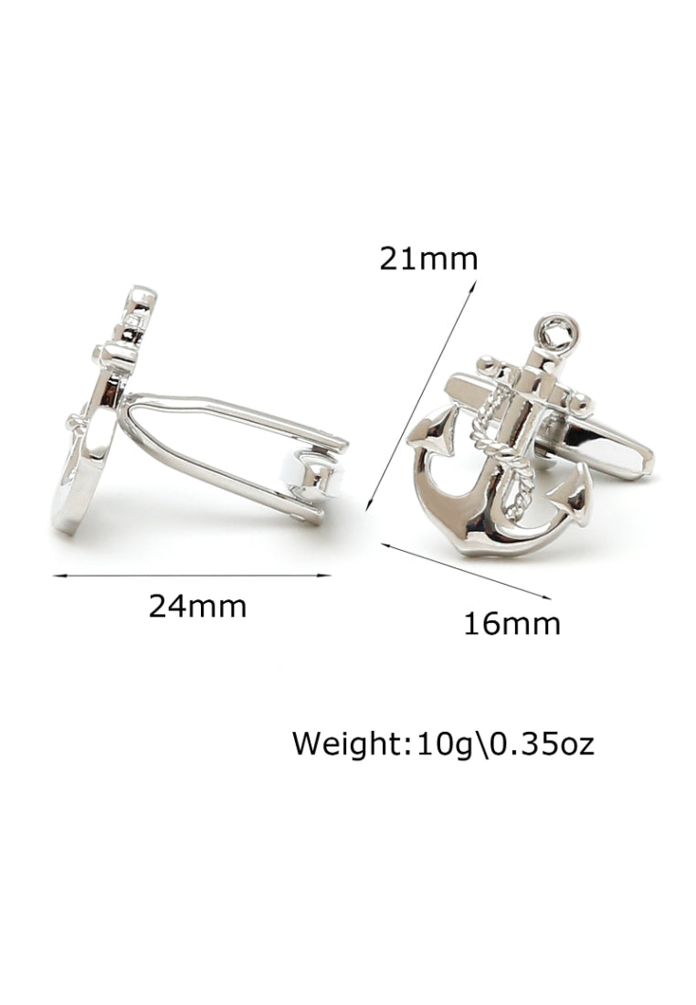 Men's Cufflinks Personality French Anchor Silver Copper Shirt Cuff Nails