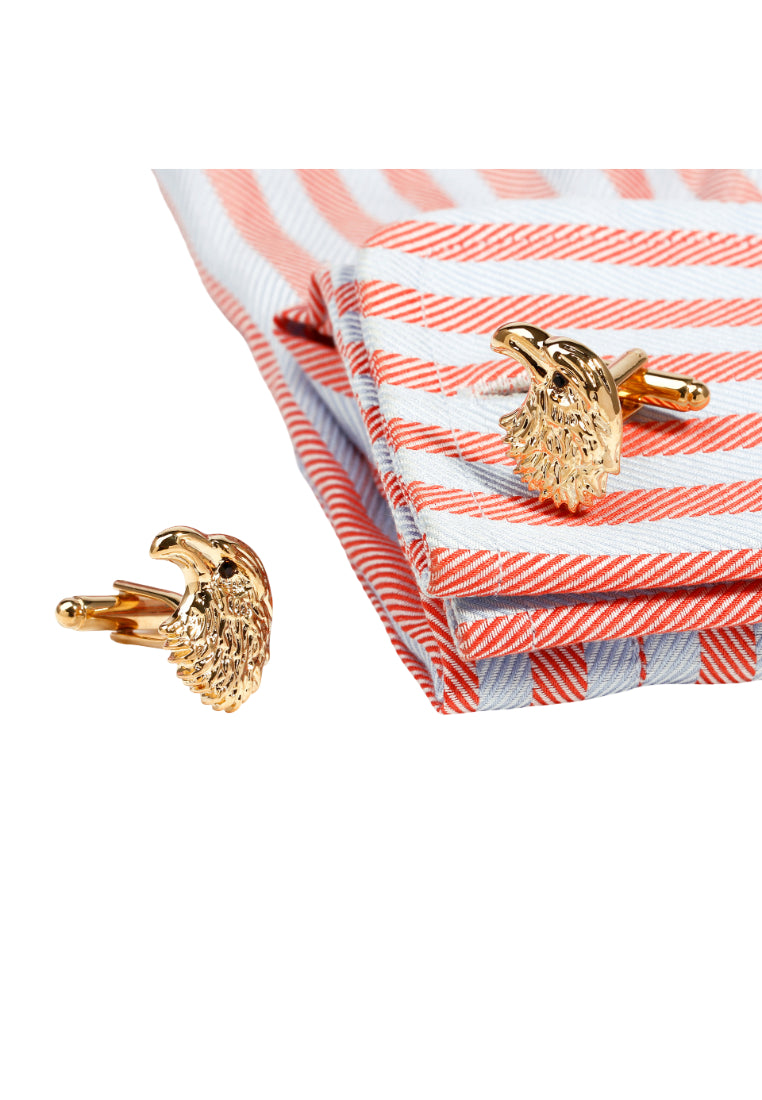 Men's Cufflinks Light Luxury Inlaid Black Diamond Eagle Head Shape Gold Copper Shirt Jewelry Pair