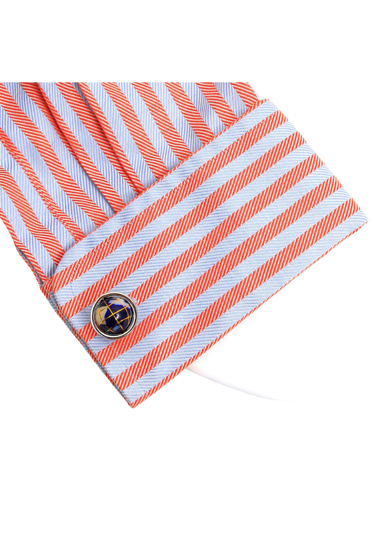 Men's Cufflinks Light Luxury Enamel Rotating Globe Shape Copper Shirt Sleeve Nail Buttons