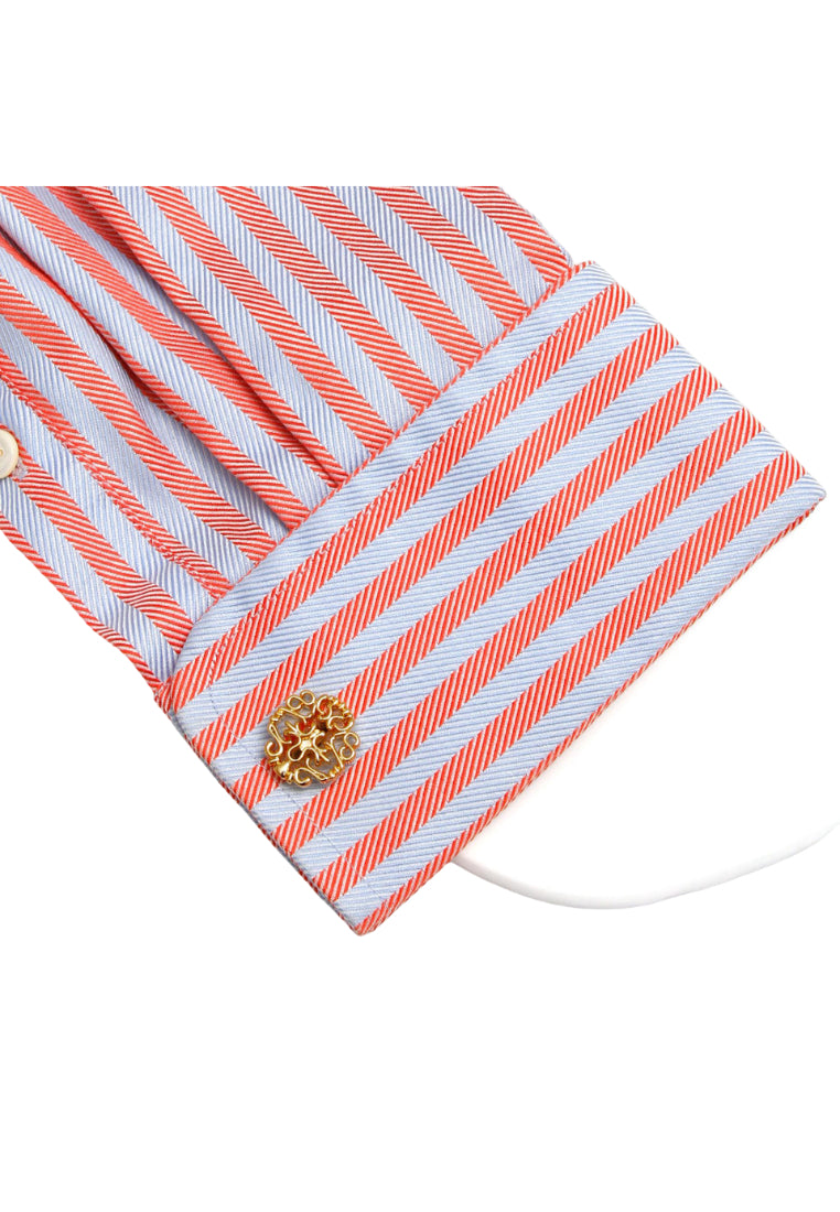 Pair Of Gold Art Hollow Pattern Design Retro Simple Men's Cufflinks