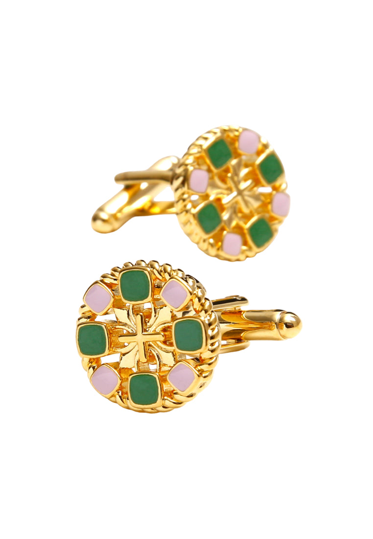 Color Selection Round Exquisite Art Creative Hollow French Men's Cufflinks Cuff Nails