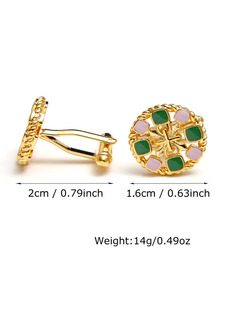 Color Selection Round Exquisite Art Creative Hollow French Men's Cufflinks Cuff Nails