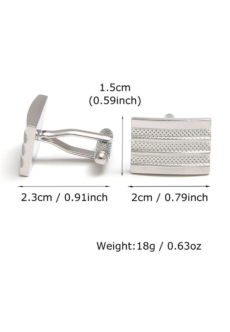 Men's Cufflinks Simple French Square Silver Copper Shirt Cuff Nails