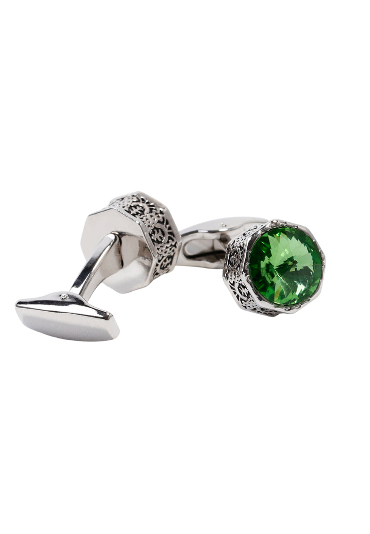 Men's Cufflinks Creative Exquisite Crystal Inlaid Blue Green Shirt Jewelry Pair