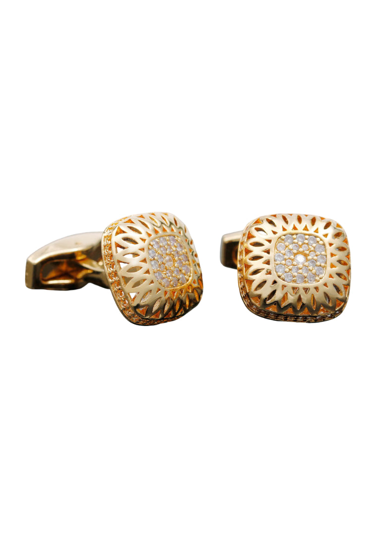 Men's Cufflinks High Quality Light Luxury Zircon Gold Square Shirt Sleeve Nails