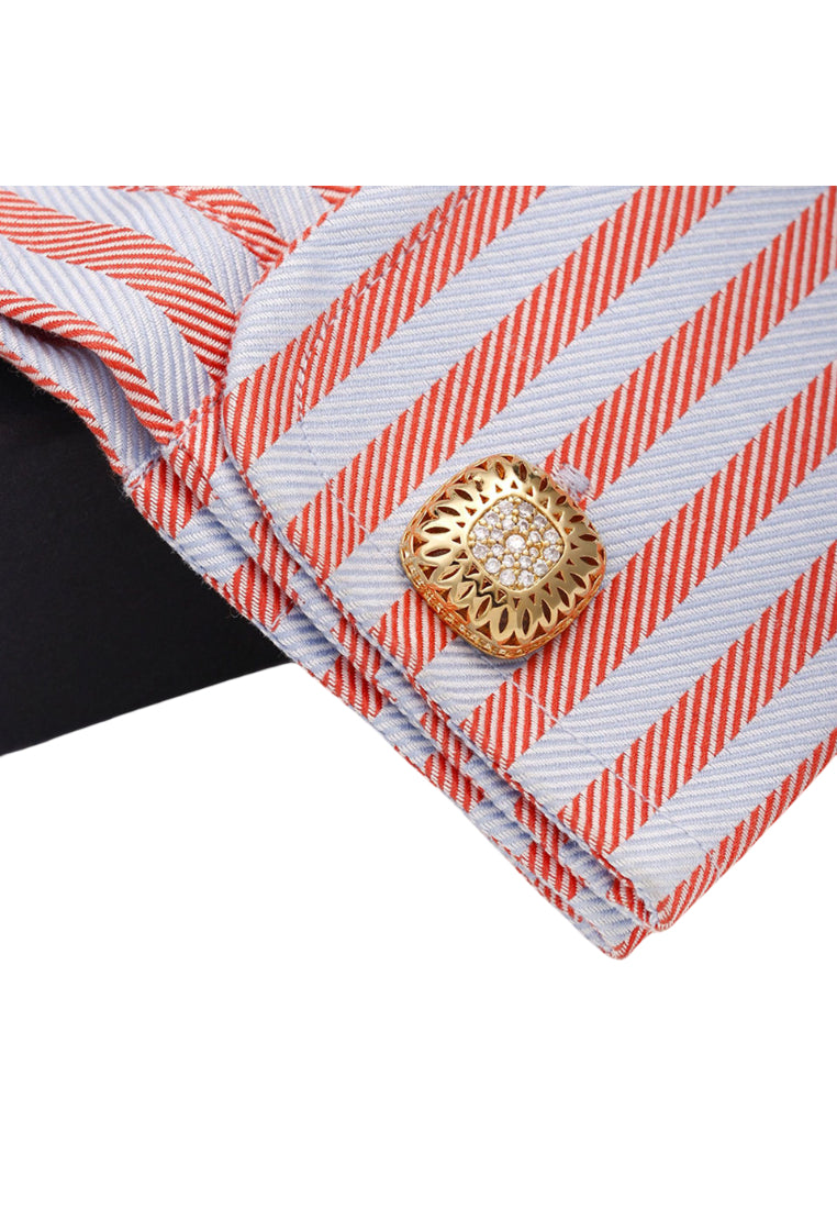 Men's Cufflinks High Quality Light Luxury Zircon Gold Square Shirt Sleeve Nails