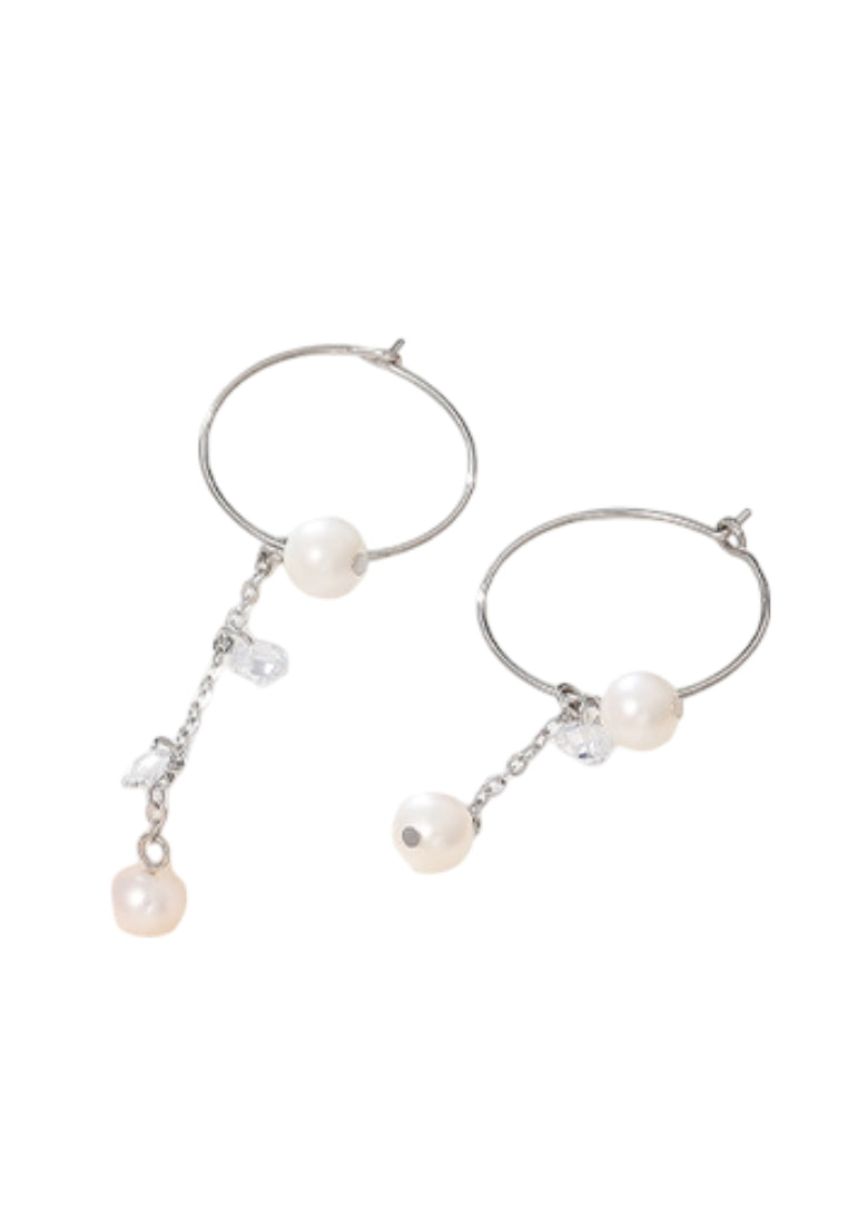 S925 Silver Earrings with Fresh Irregular Tassel Baroque Pearls for TikTok Jewelry