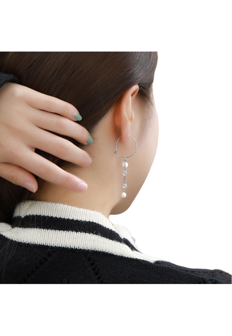 S925 Silver Earrings with Fresh Irregular Tassel Baroque Pearls for TikTok Jewelry