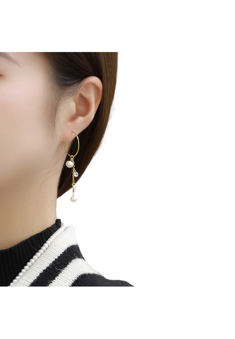 S925 Silver Earrings with Fresh Irregular Tassel Baroque Pearls for TikTok Jewelry