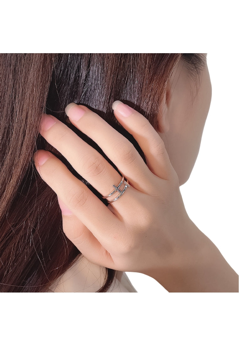 MultiLayer Rope Silver Ring