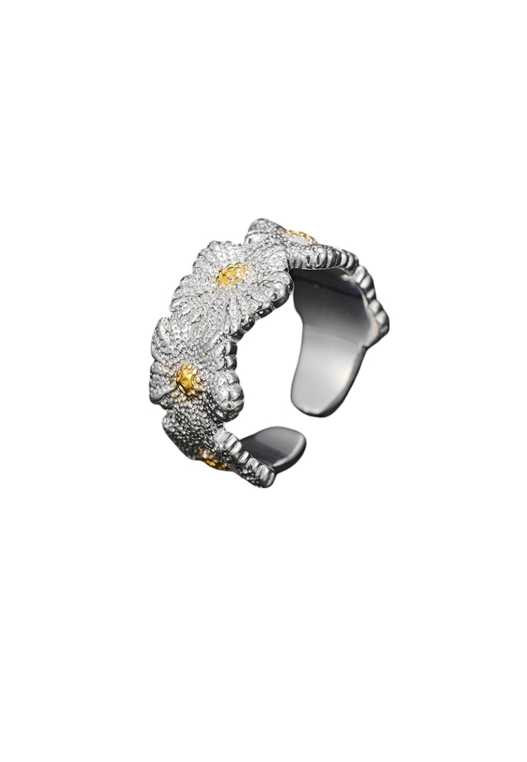 Wrinkle Wide Geometry Ring