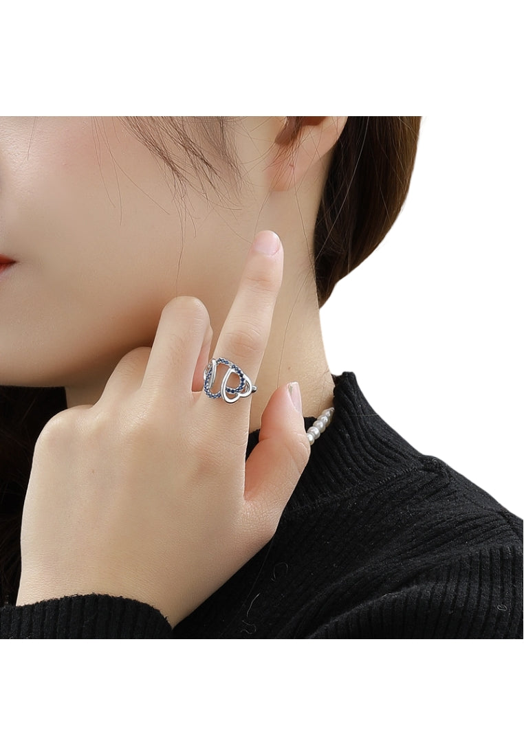 Hollow Design Trendy Silver Ring