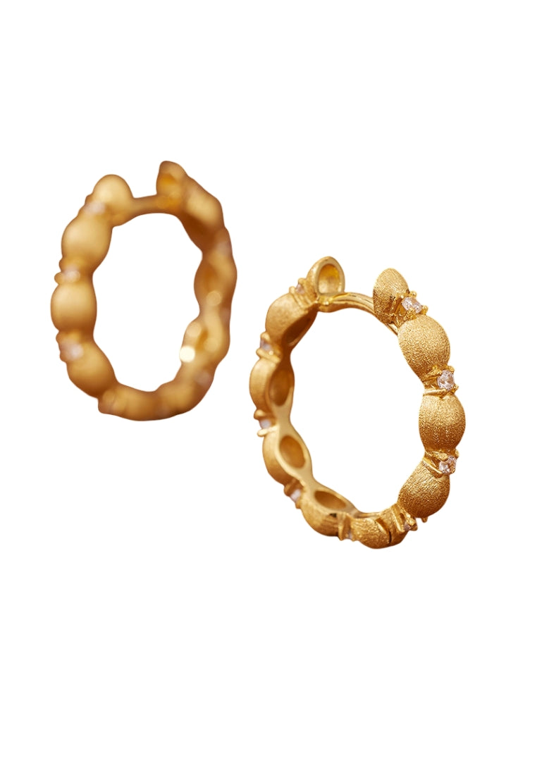 S925 silver antique brushed zircon earrings