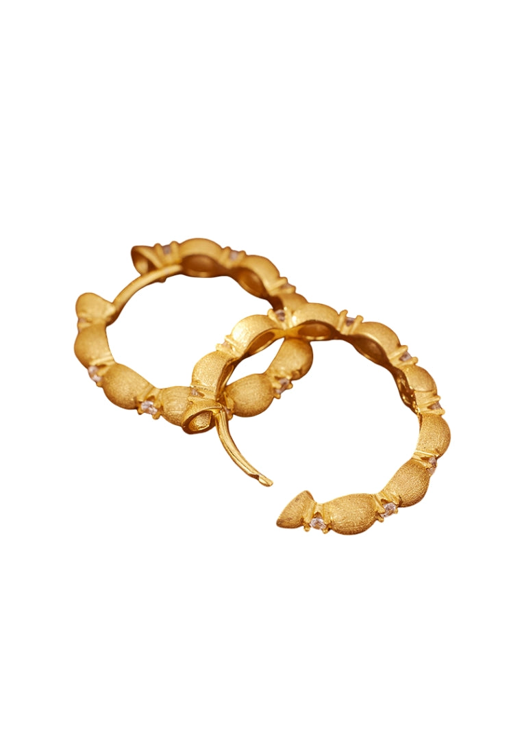 S925 silver antique brushed zircon earrings