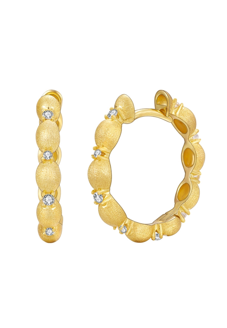 S925 silver antique brushed zircon earrings