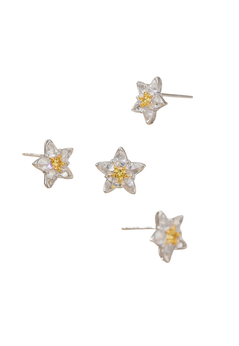 Autumn Crystal Silver Ear Rings