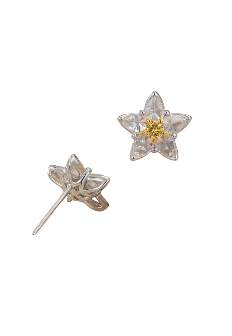 Autumn Crystal Silver Ear Rings