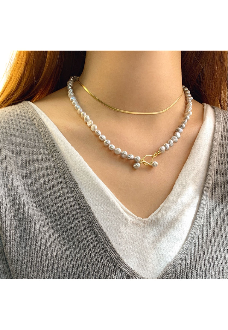 OT Clasp Pearl Lockbone Chain