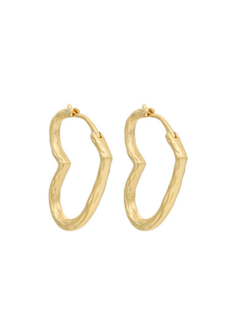 S925 silver heart cold style earrings